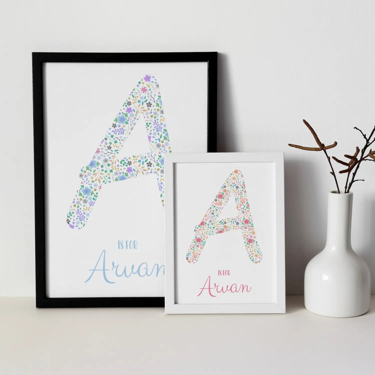 Floral Letter & Name Frame