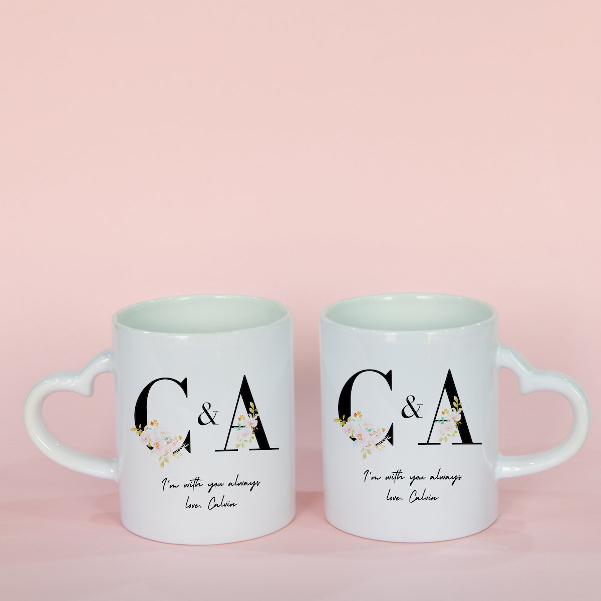 Couple Mugs with Initials and Name