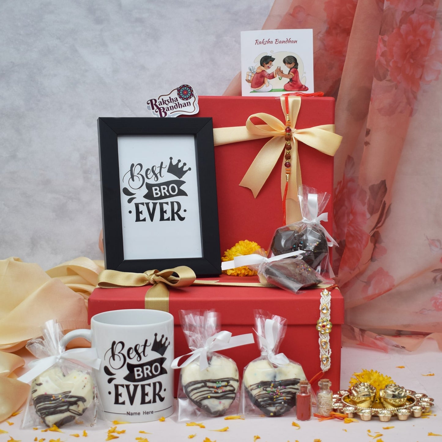 Mug & Frame with Chocolates - Rakhi Combo for Brother