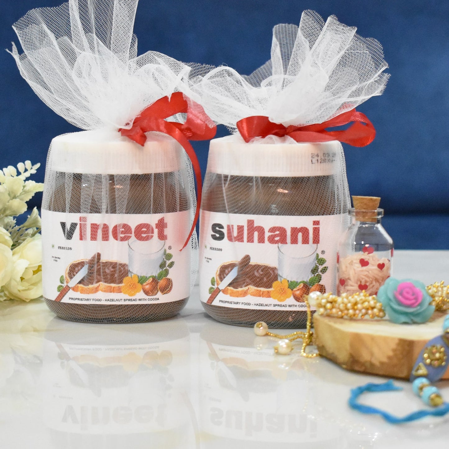 Personalized Couple Nutella & Rakhi Set