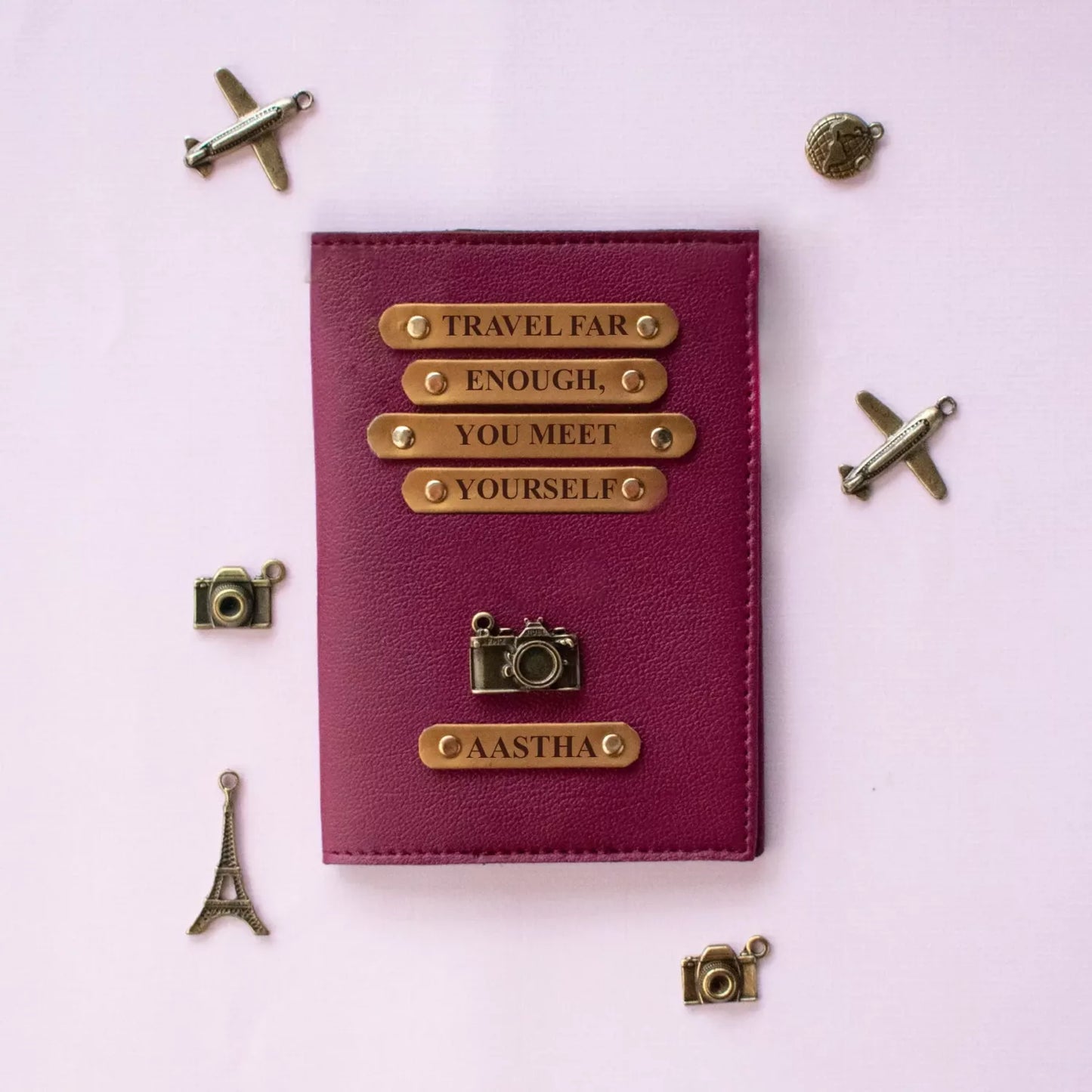 Personalized Passport Cover- Travel Far Enough, You Meet Yourself