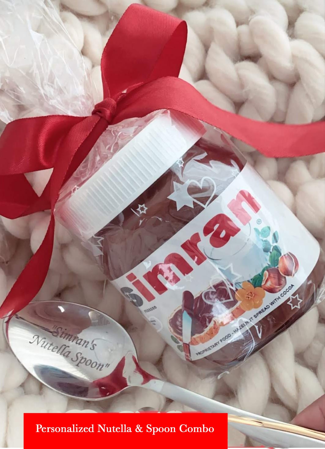 Personalized Nutella Jar & Spoon Combo