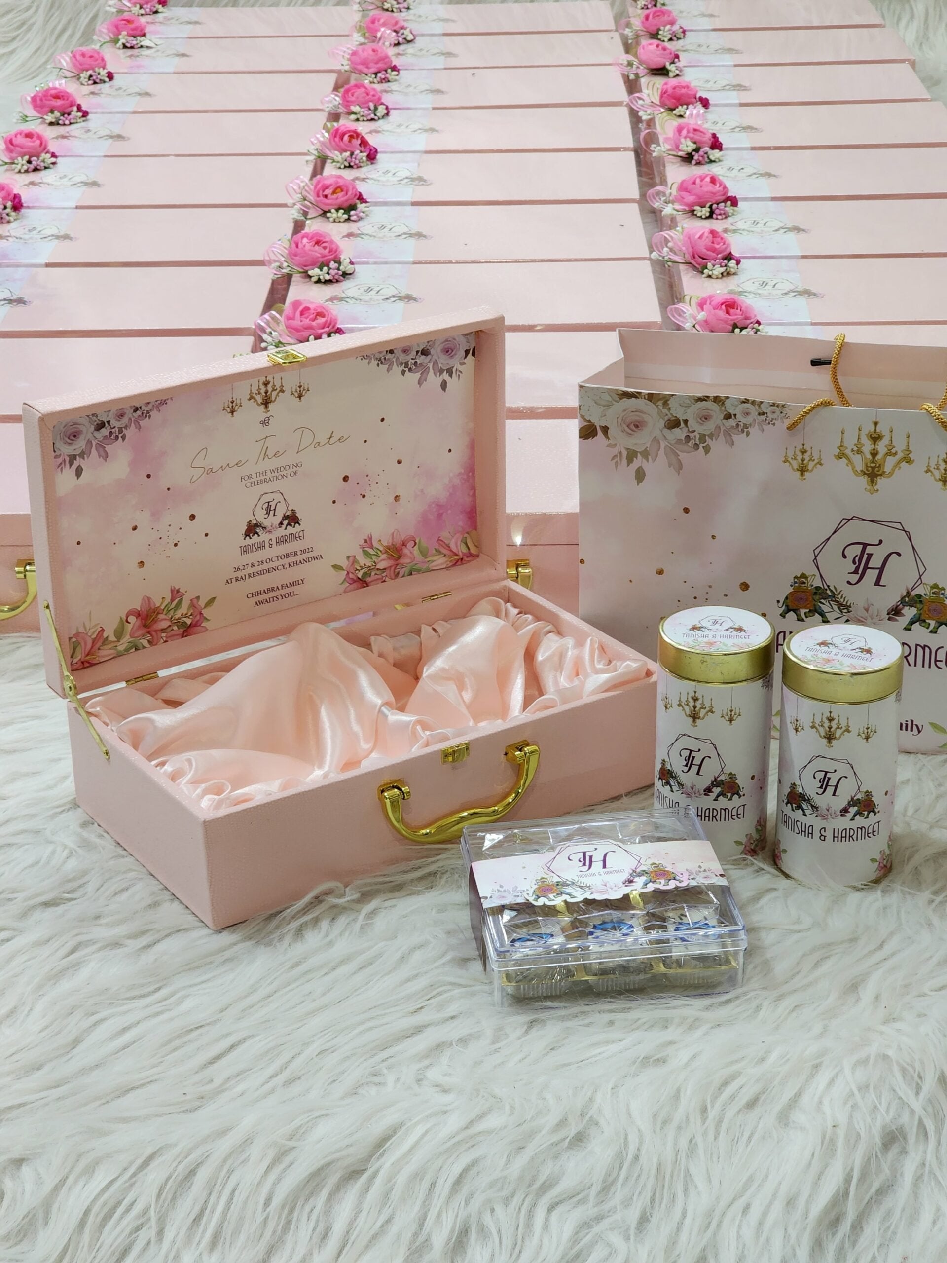 Metallic Romance Wedding Invitation Box