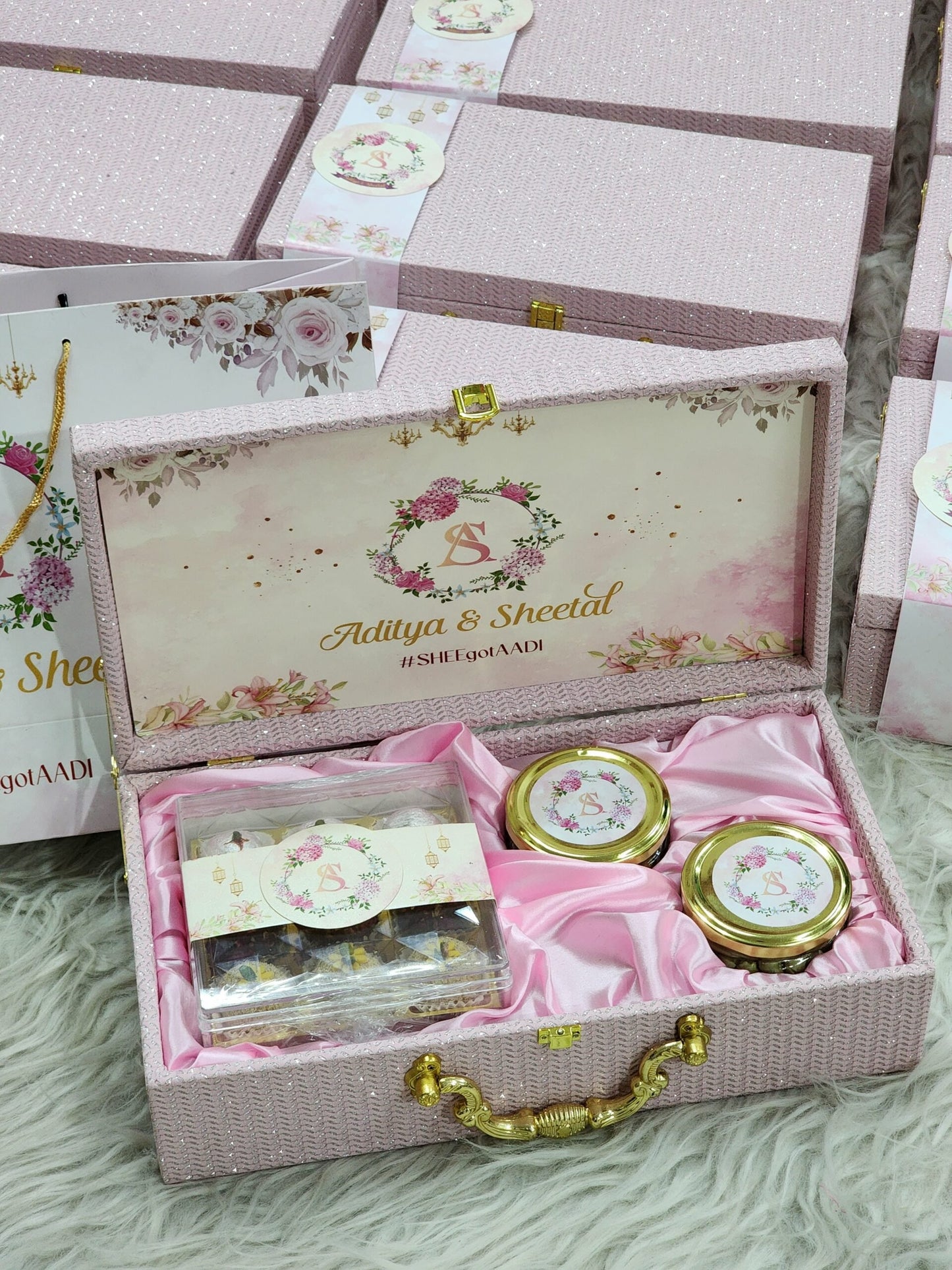 Blushing Romance Wedding Invitation Box