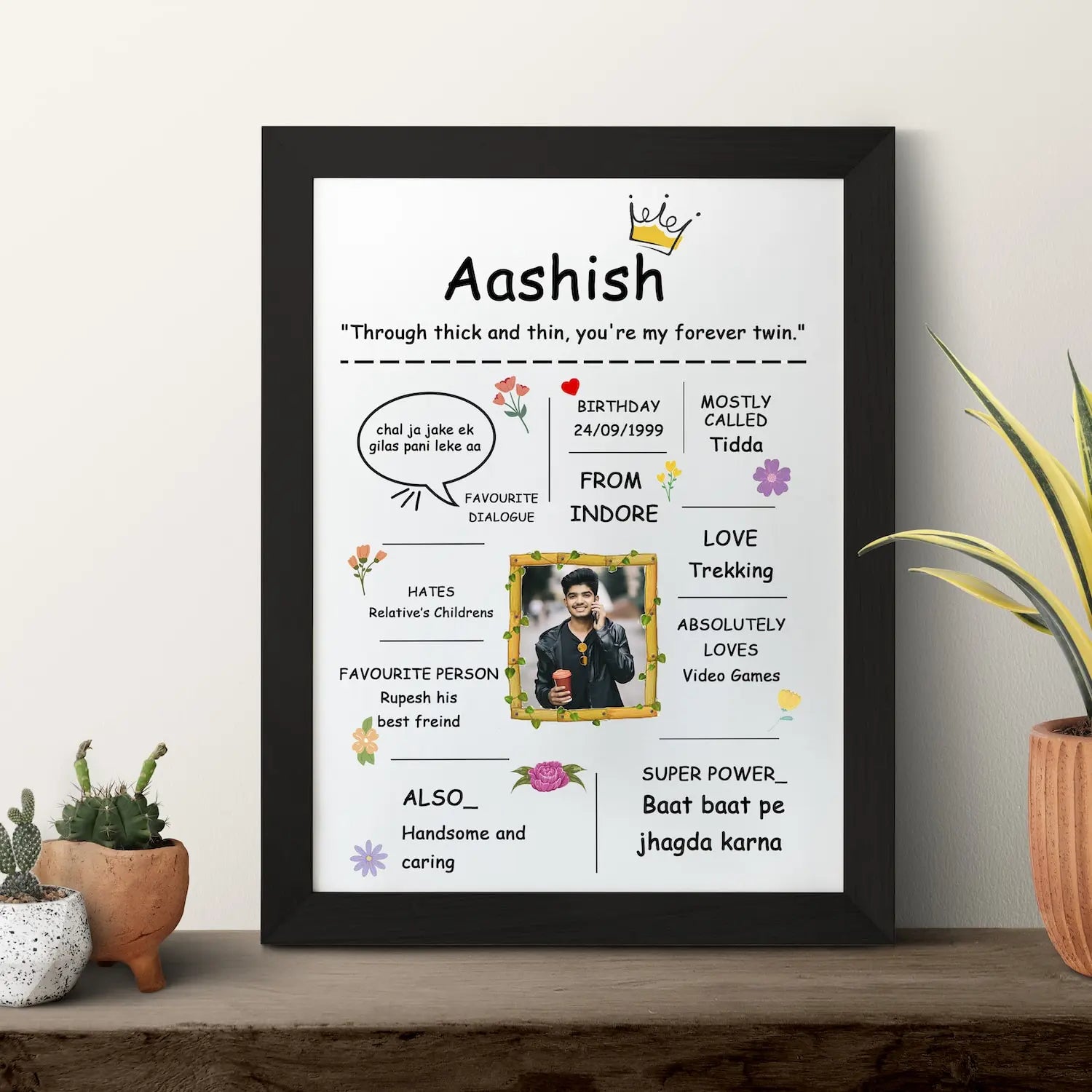 All About Brother Personalized Frame- A4 Size