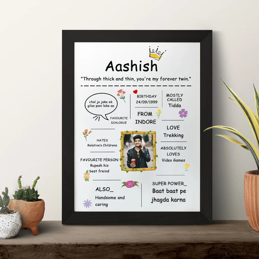 All About Brother Personalized Frame- A4 Size