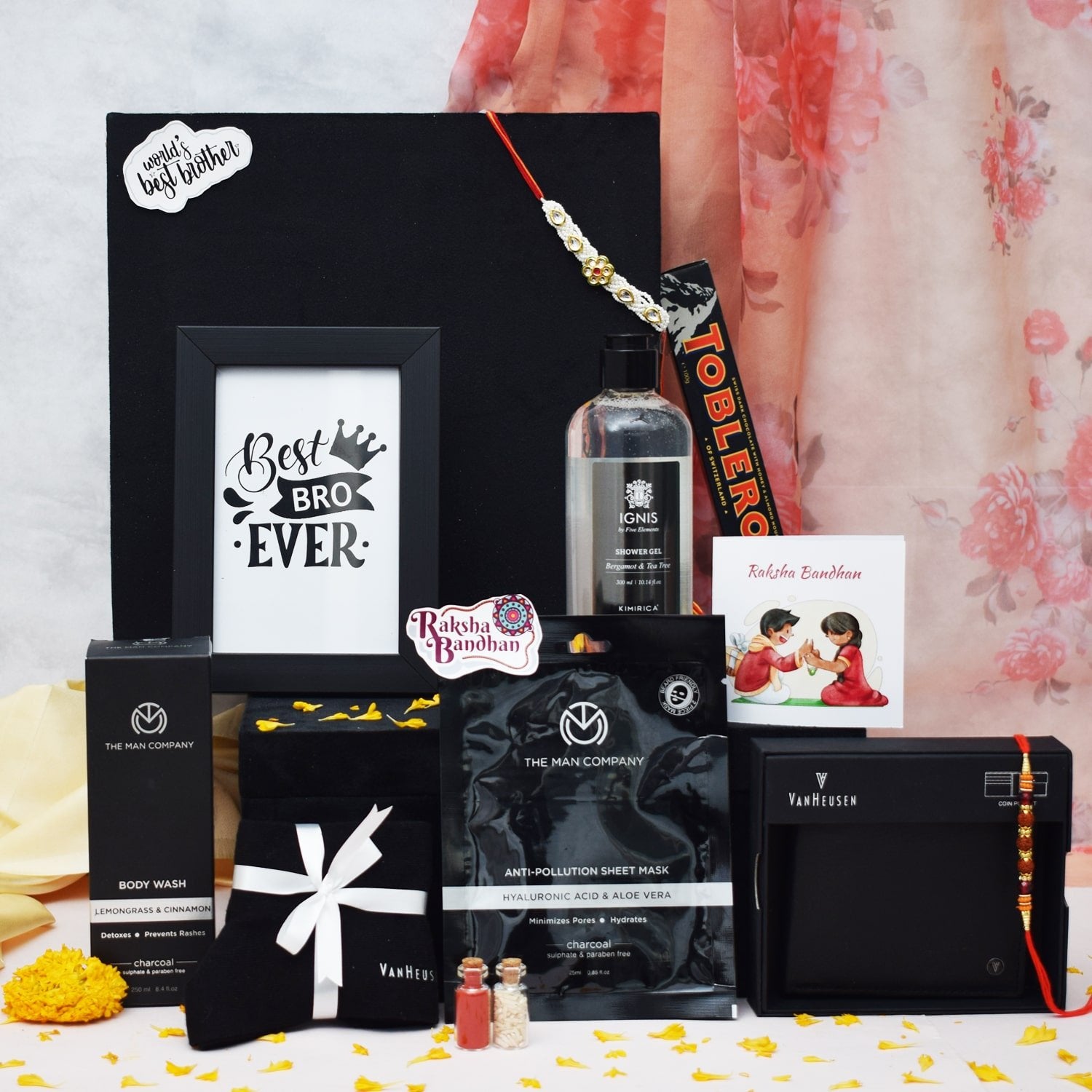 All Black Rakhi Gift Box For Brother