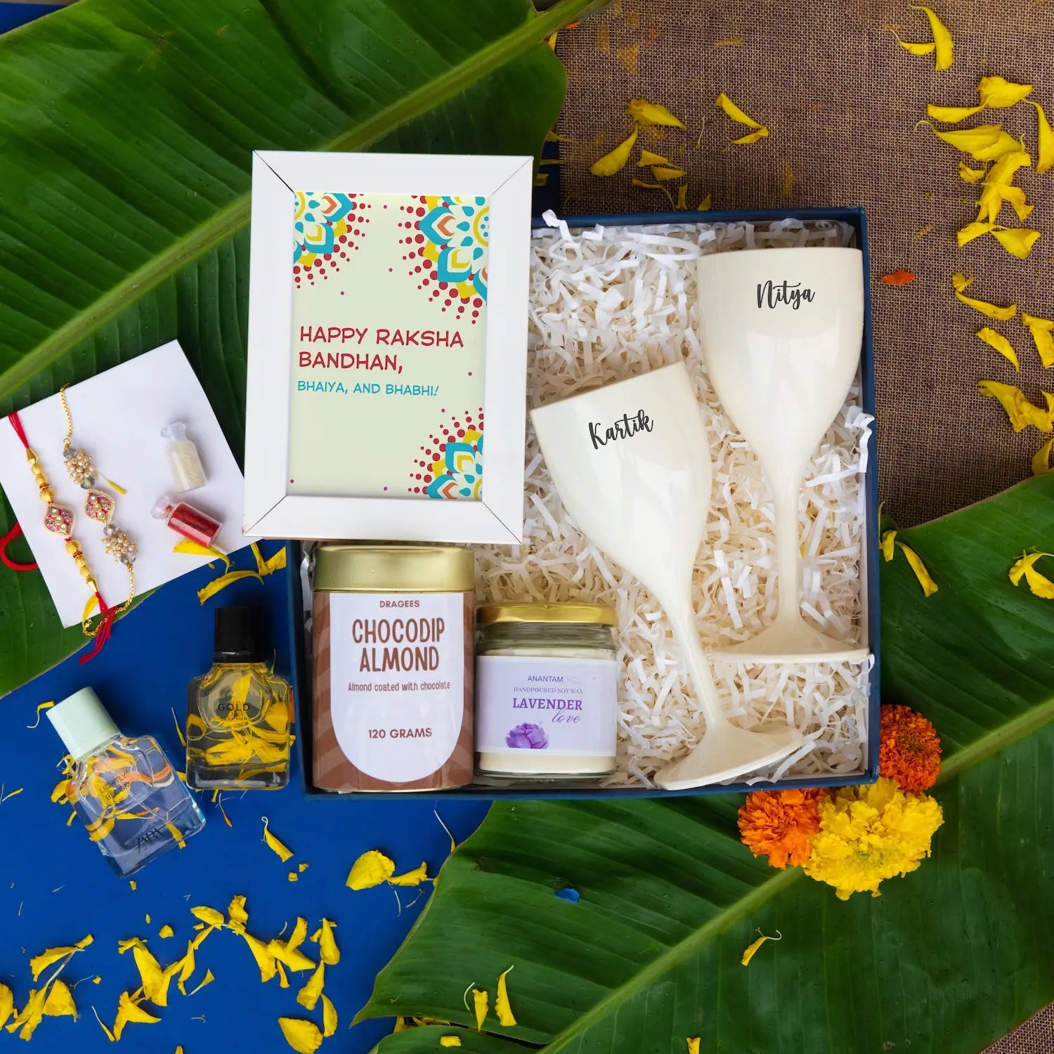 Couple Rakhi Gift Hamper for Bhaiya Bhabhi