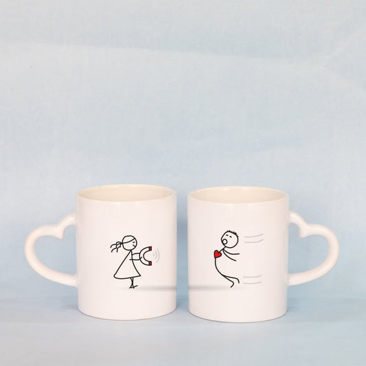 Personalized Love Magnet Couple Mugs