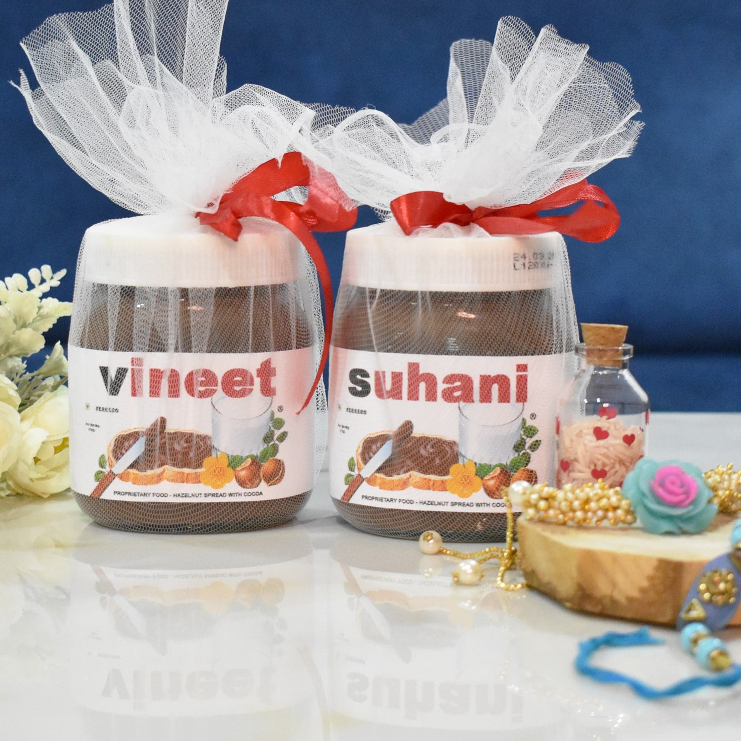 Personalized Couple Nutella & Rakhi Set