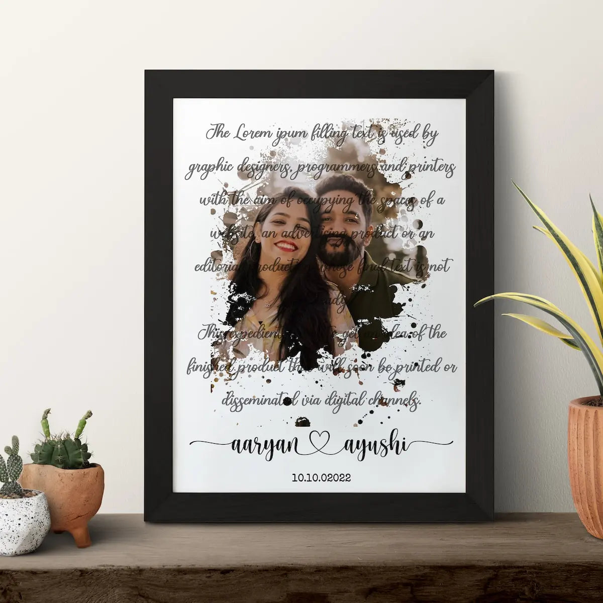 Personalized Song Frame with Names and Photo – Gifts By Rashi