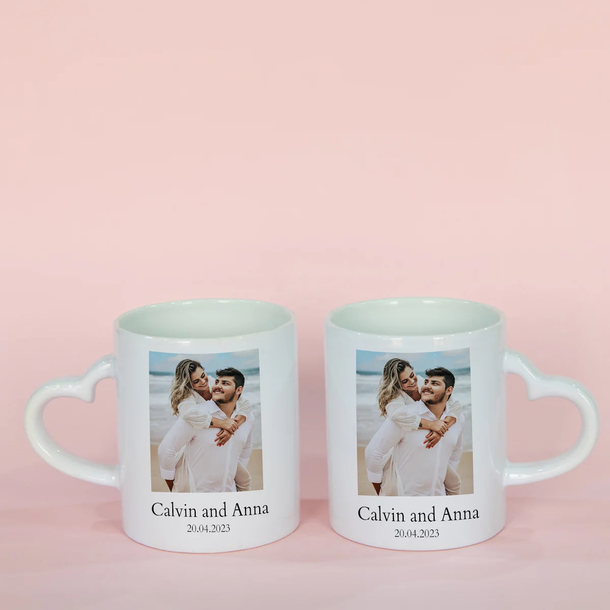 Couple Mugs with Photo and Date