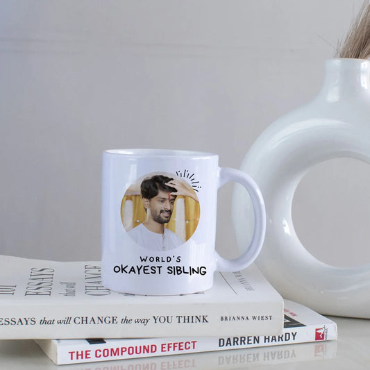 World's Okayest Sibling Personalized Mug For Brother