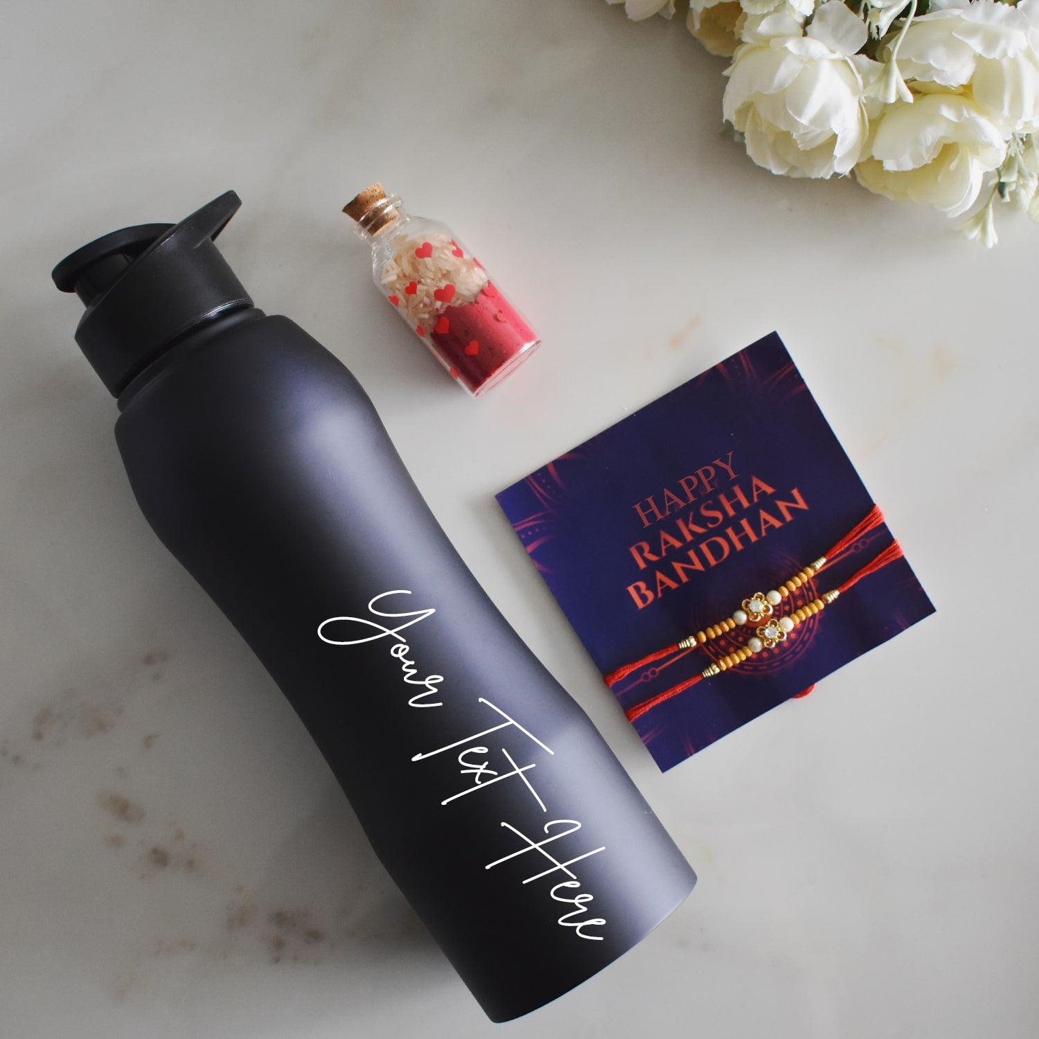 Personalized Bottle & Rakhi Combo