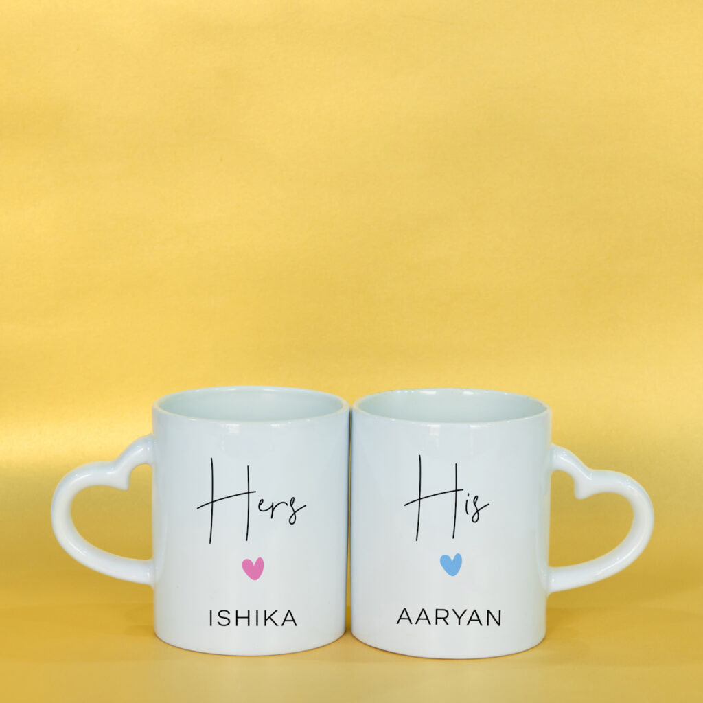 Personalized Hers & His Couple Mugs Gifts By Rashi