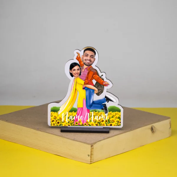 Filmy Couple – Personalized Bollywood Pose Caricature