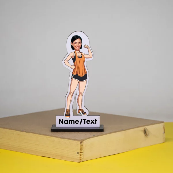 Boss Babe in the Gym – Personalized Caricature